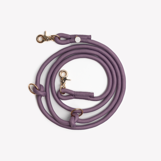Laisse mains libres en corde Lilac