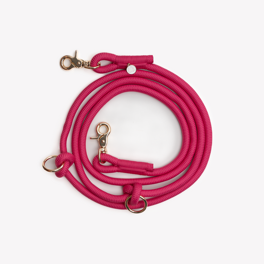 Laisse mains libres en corde Magenta