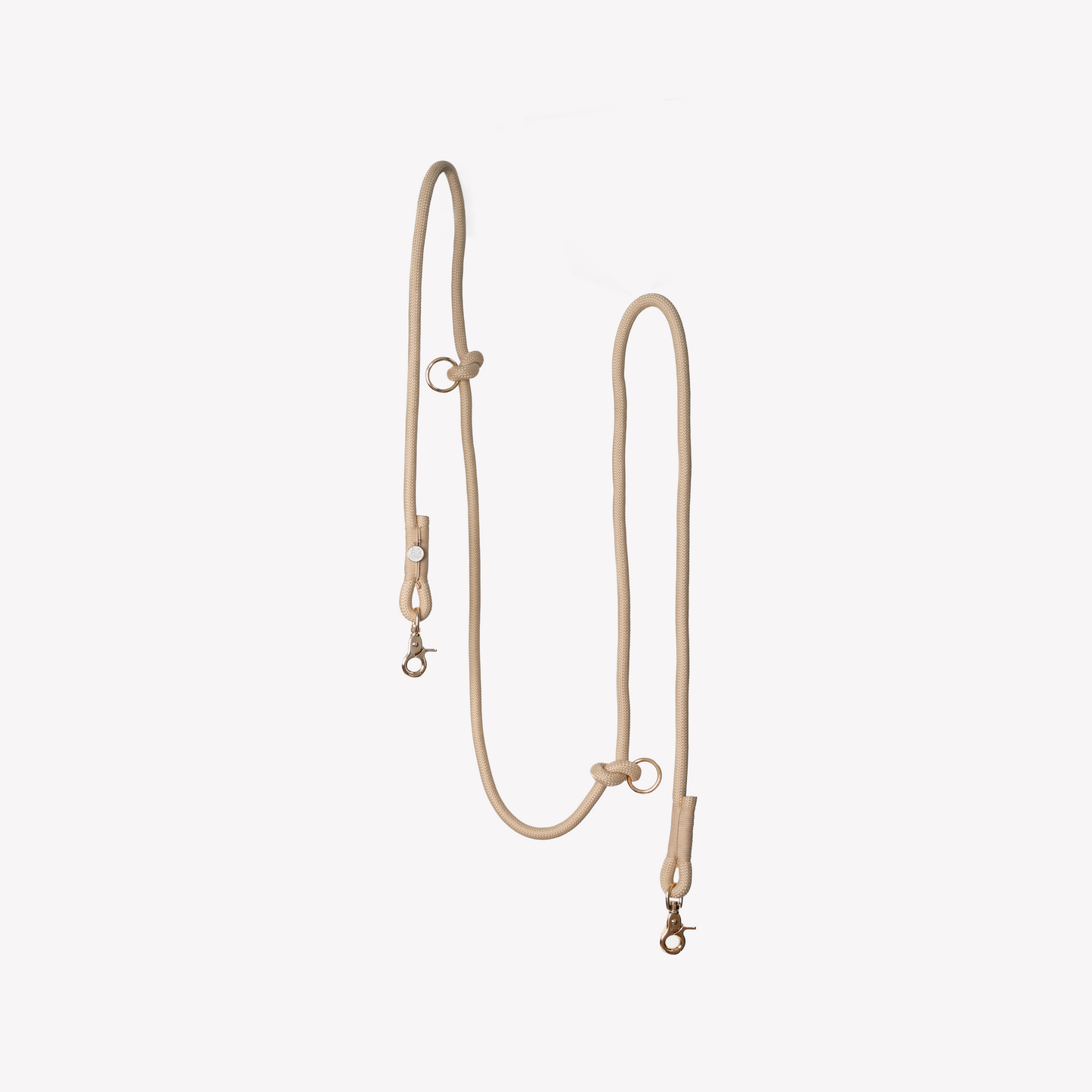 Laisse mains libres en corde Tan