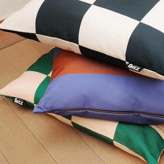 Coussin à damier vert