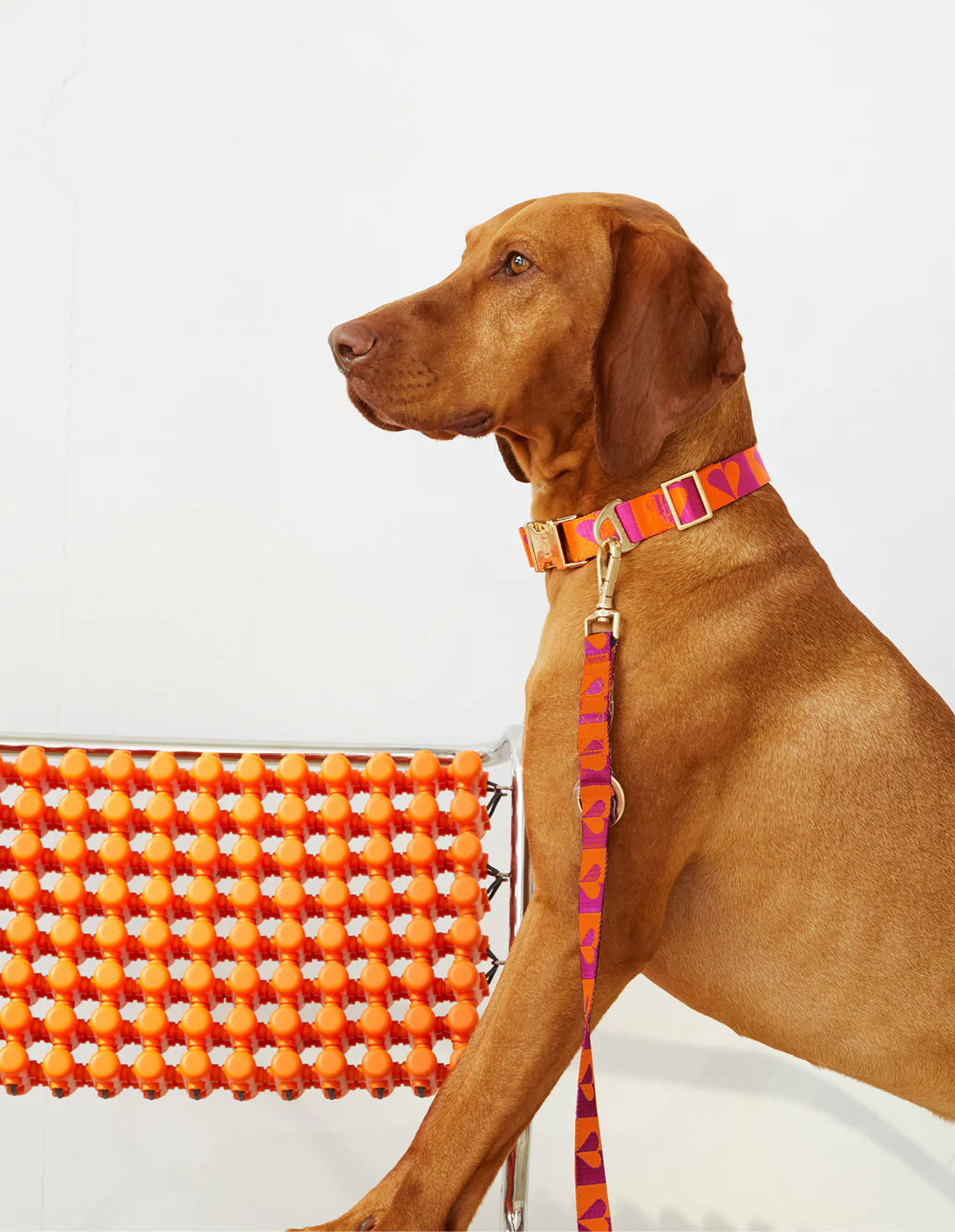 Collier Heart Orange/Raspberry