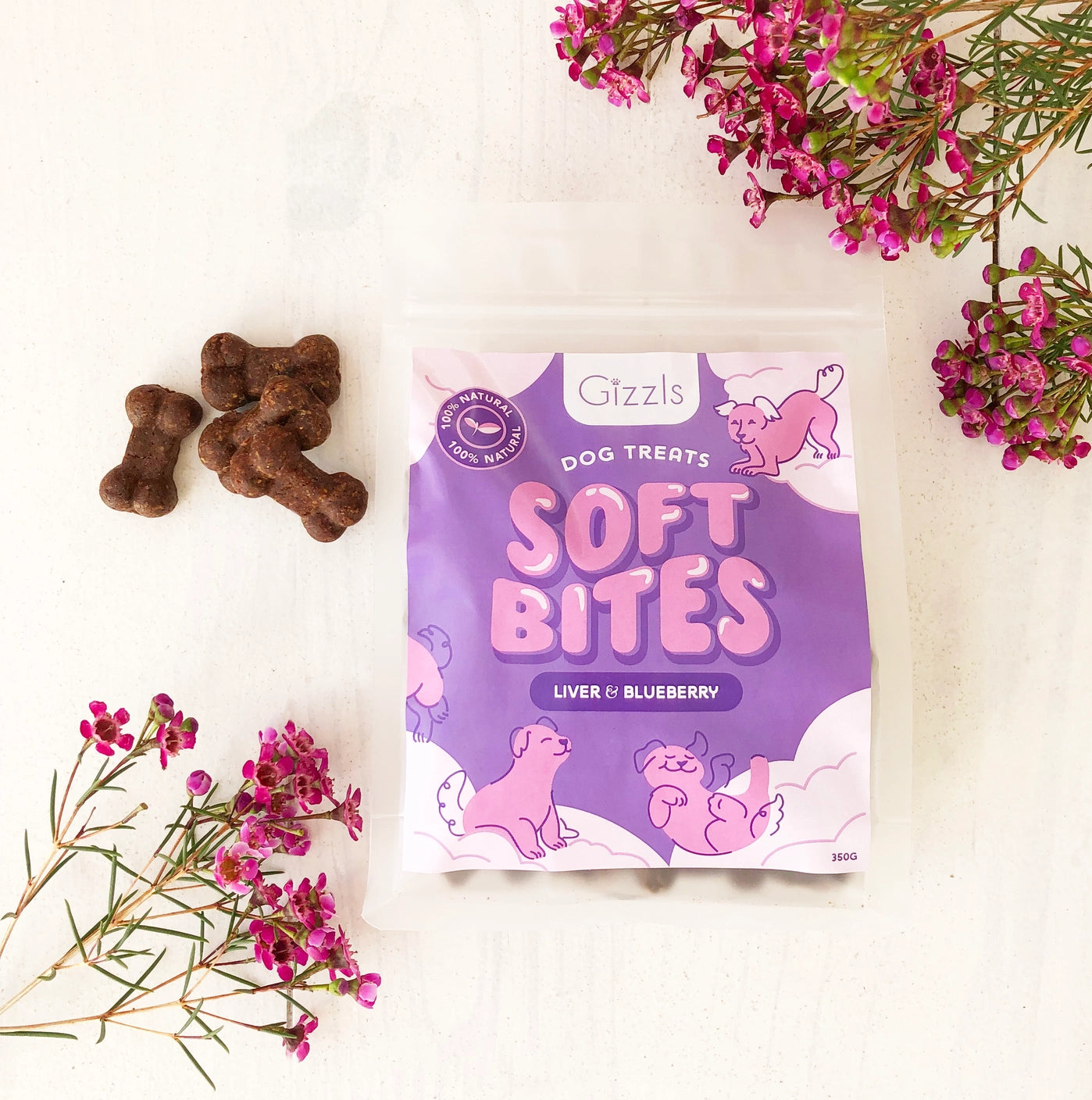 Friandises moelleuses foie et myrtilles
