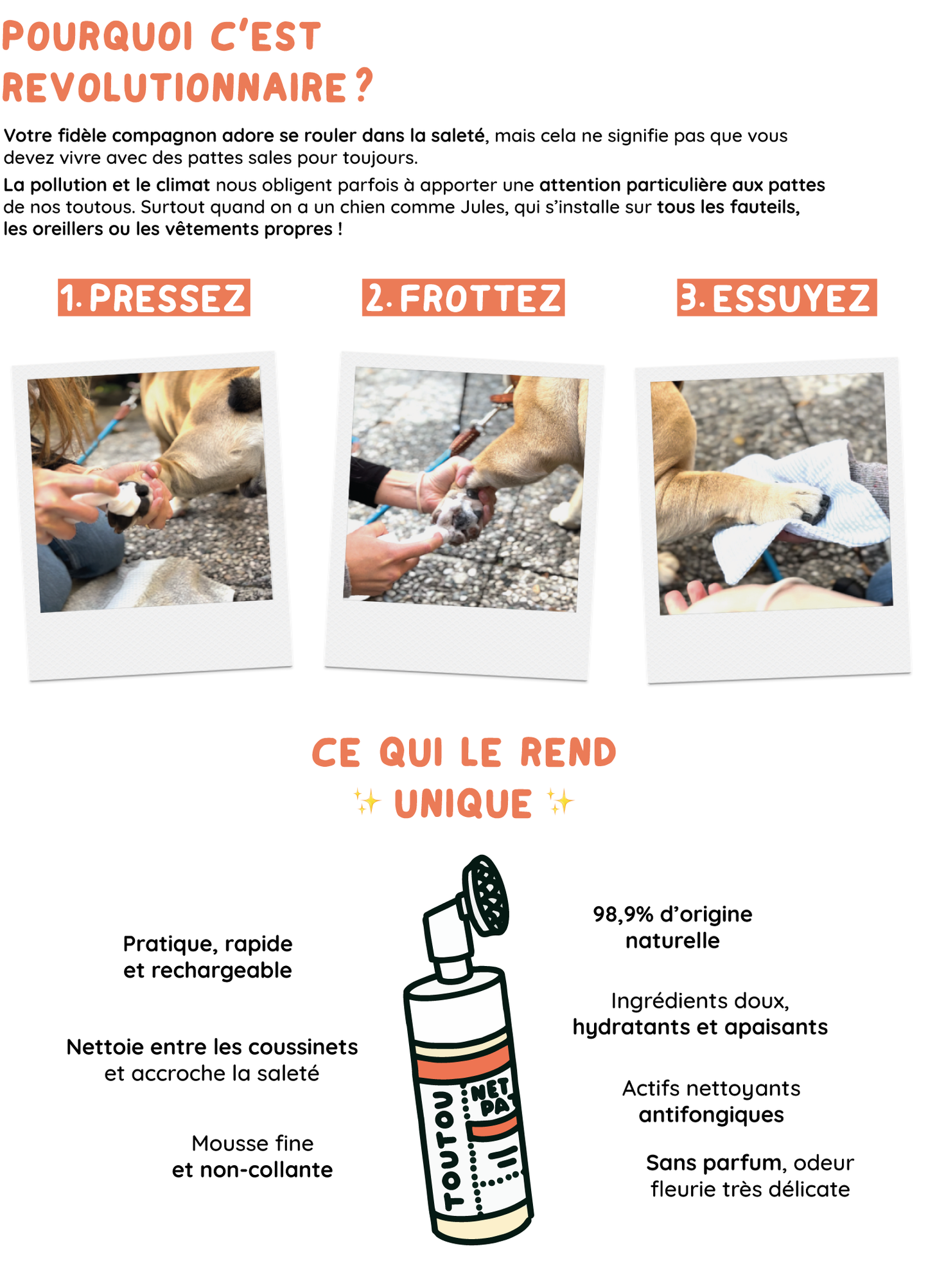 Nettoyant pattes rechargeable