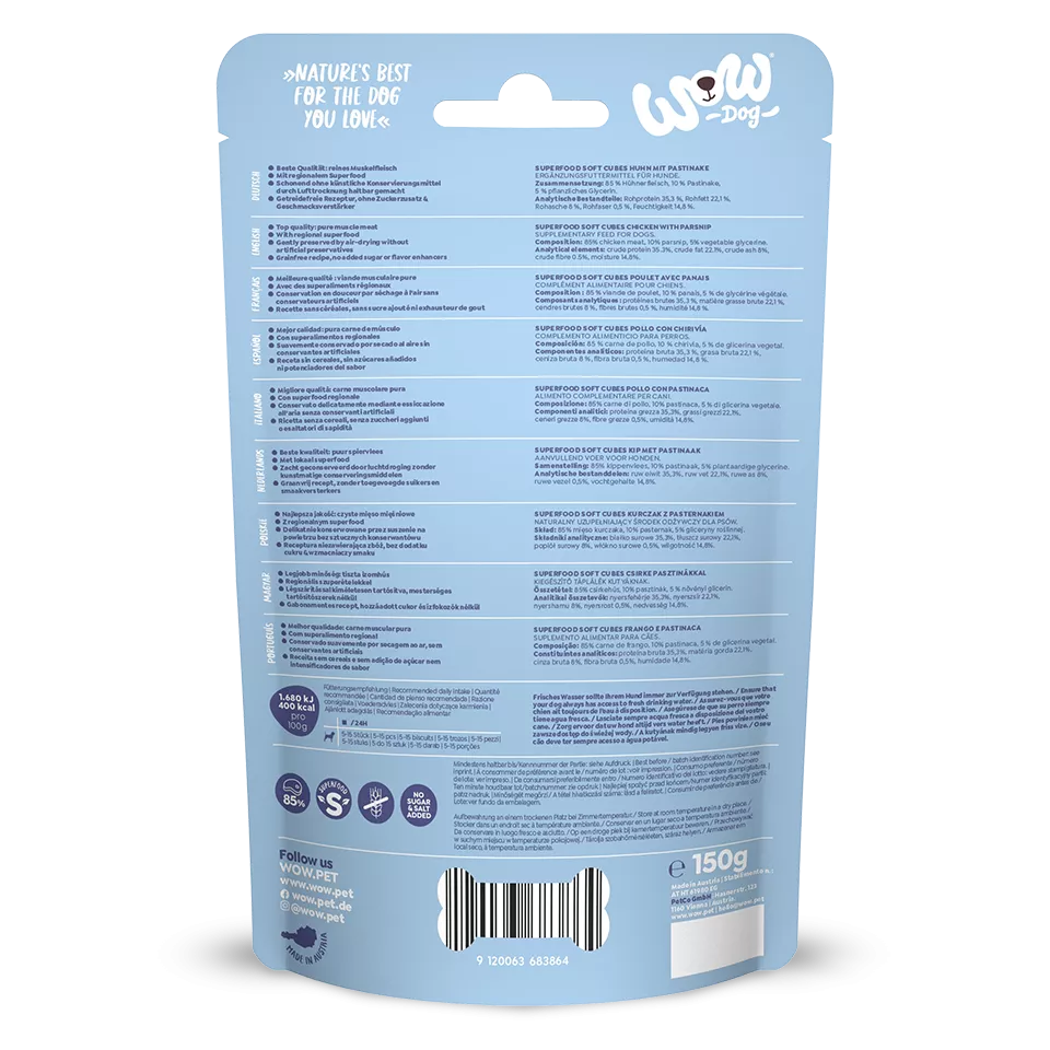 Friandises cubes Superfood Poulet et Panais