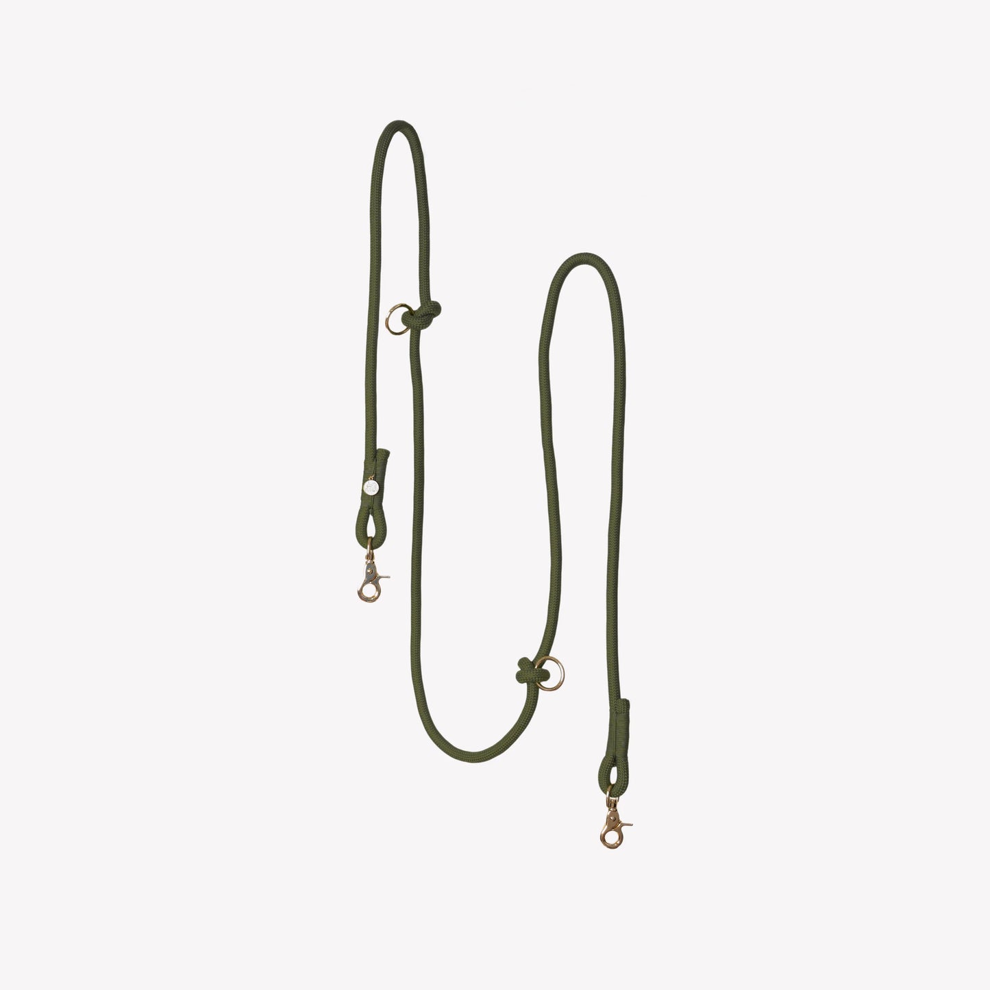 Laisse mains libres en corde Moss Green