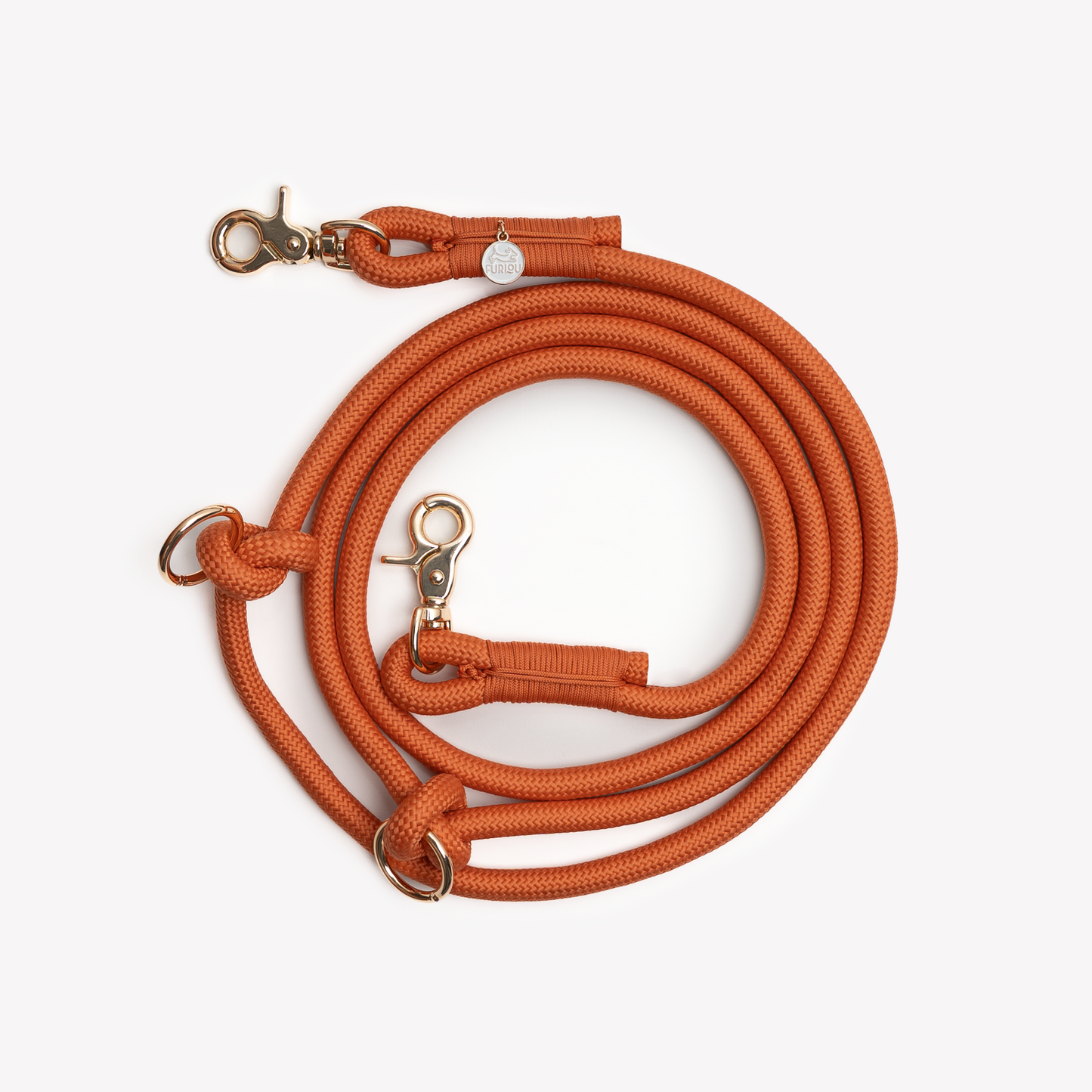 Laisse mains libres en corde Terracotta