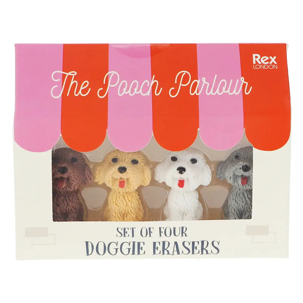 Set de 4 gommes chiens