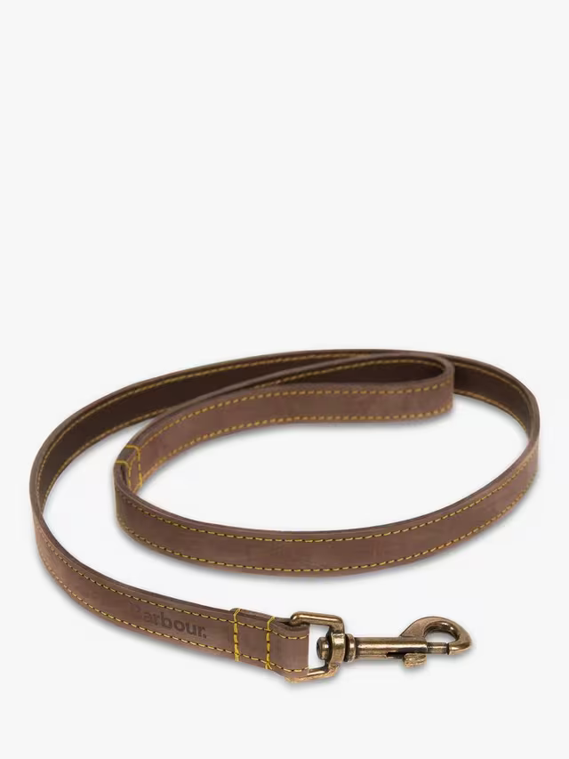 Laisse en cuir marron Barbour