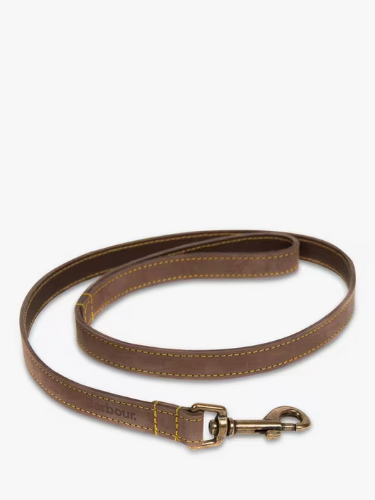 Laisse en cuir marron Barbour