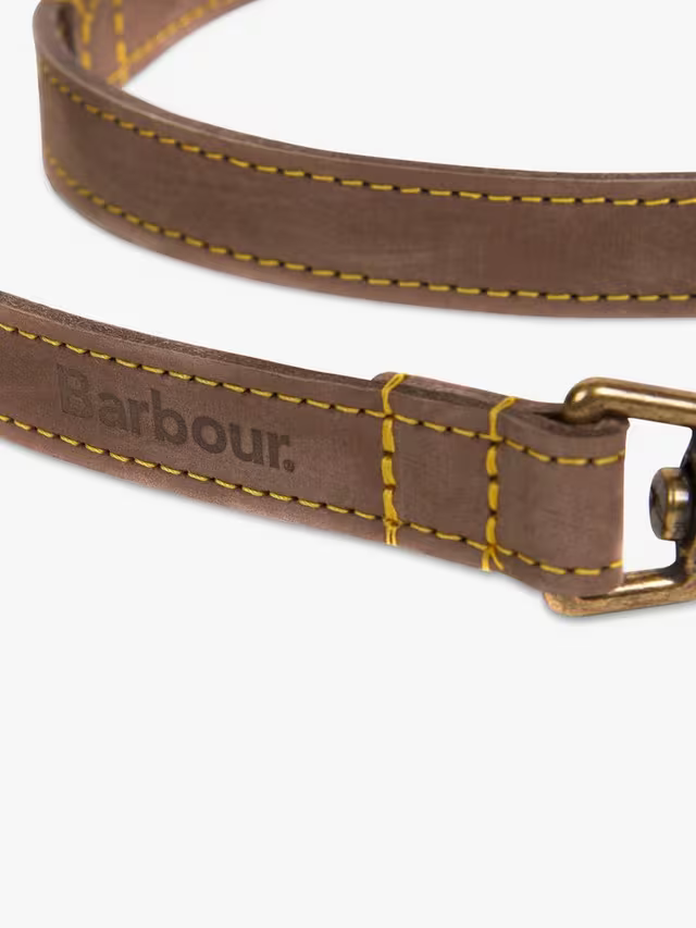 Laisse en cuir marron Barbour