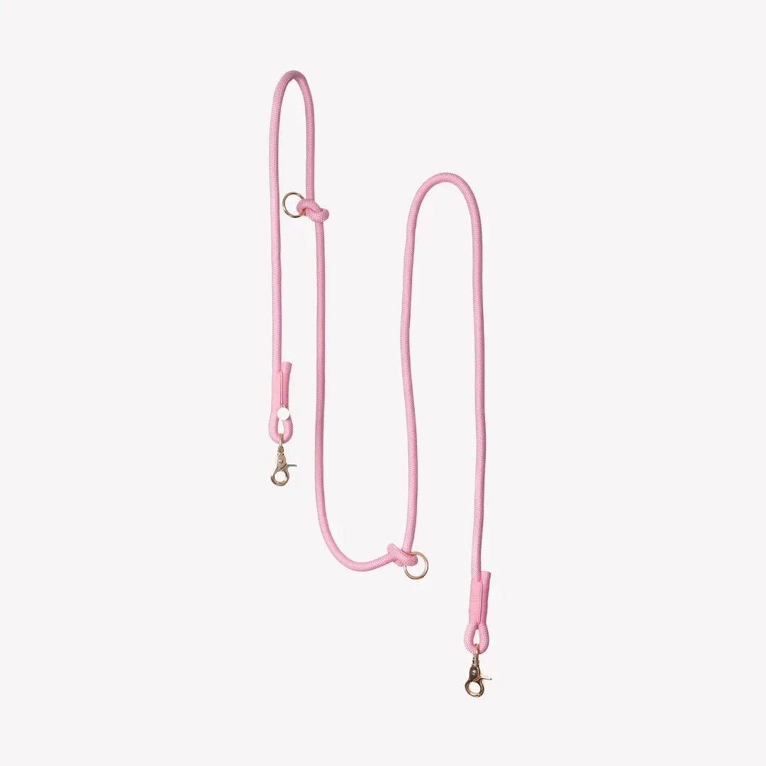 Laisse mains libres en corde Pink