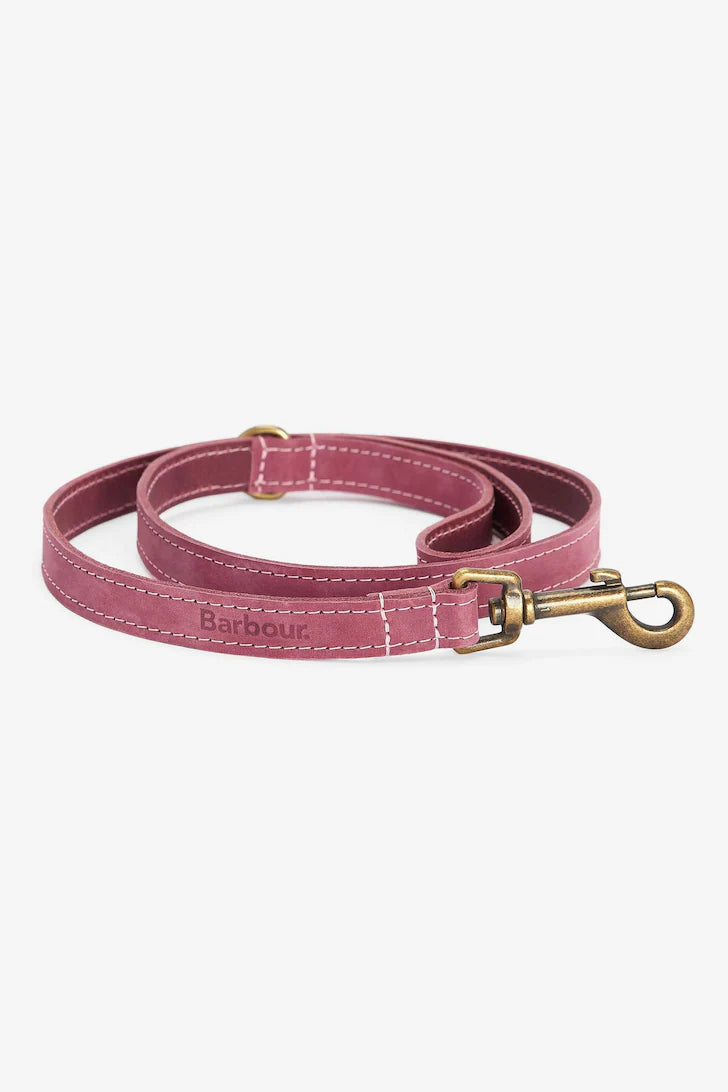 Laisse en cuir rose Barbour