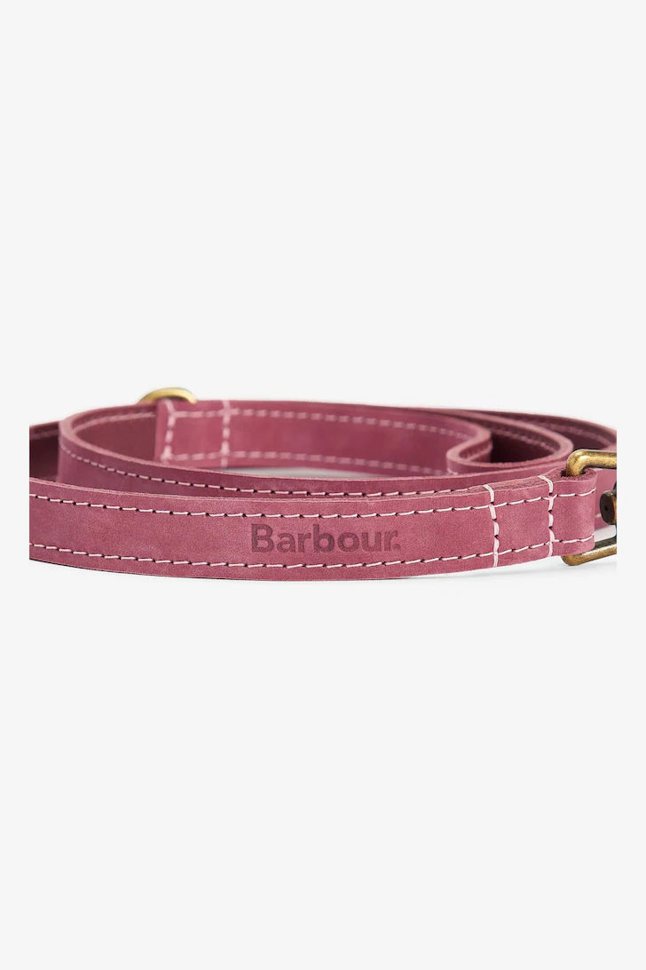 Laisse en cuir rose Barbour