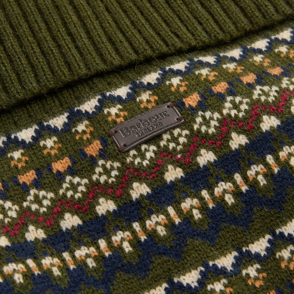 Barbour Pull Marlow Fair Isle Olive