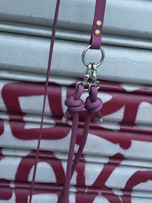 Laisse mains-libres 3 positions Eggplant