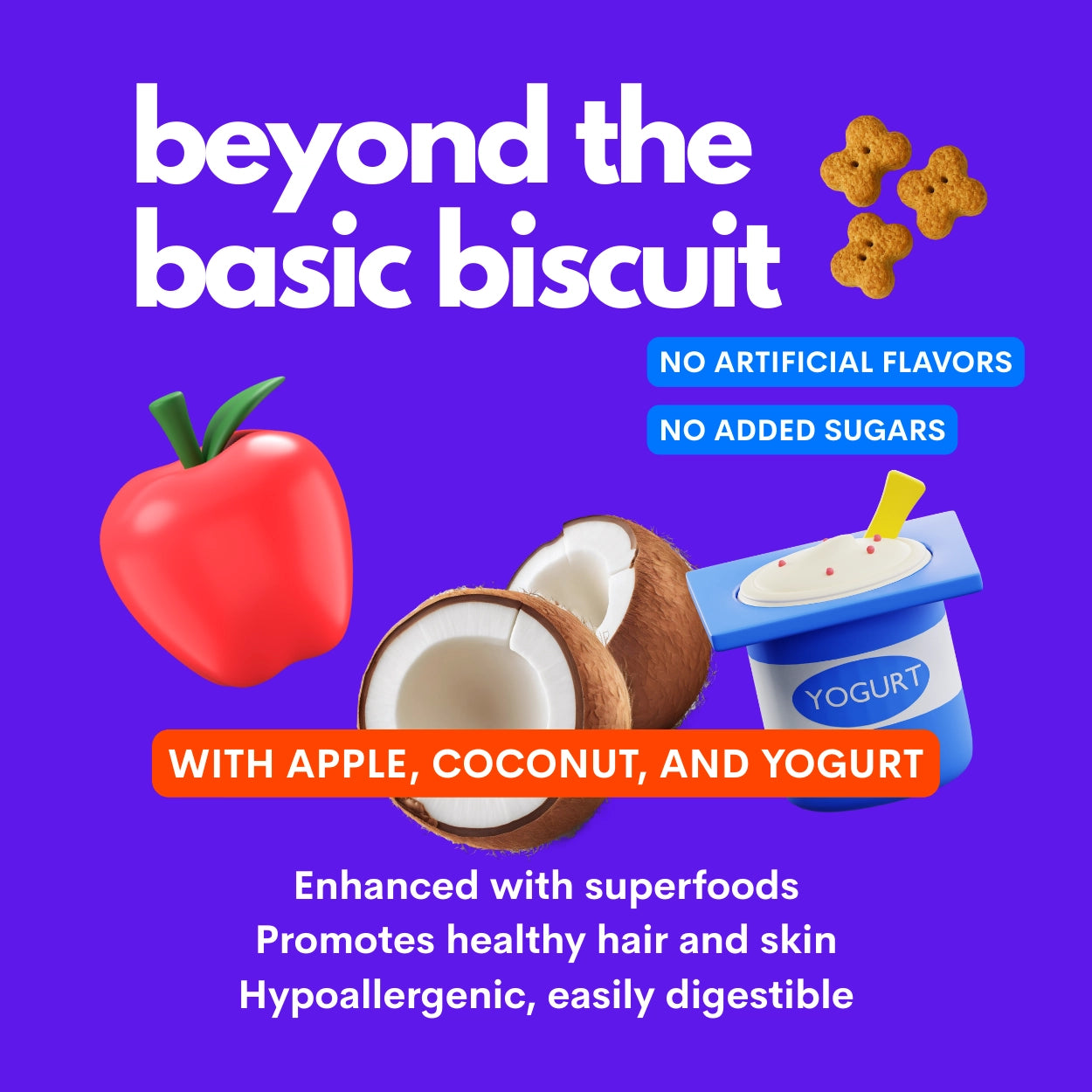 Friandises coco et pomme Pop a biscuit