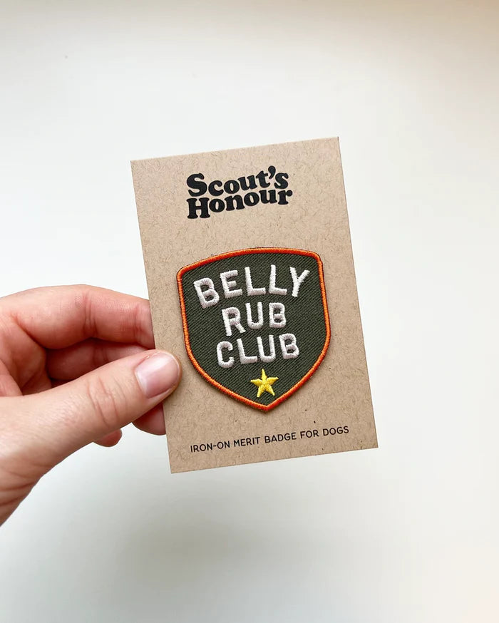 Badge "Belly rub club"