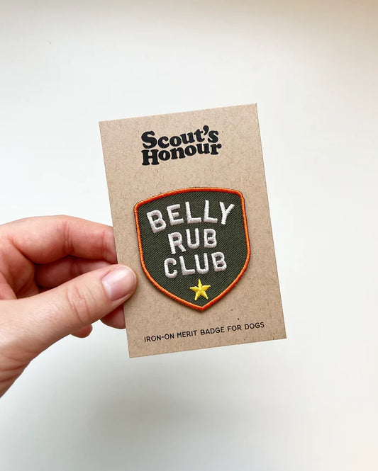 Badge "Belly rub club"