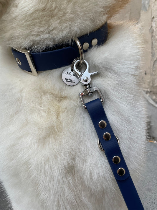 Collier en biothane navy
